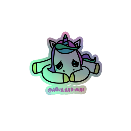 Depressed Unicorn [ sticker holographic ]
