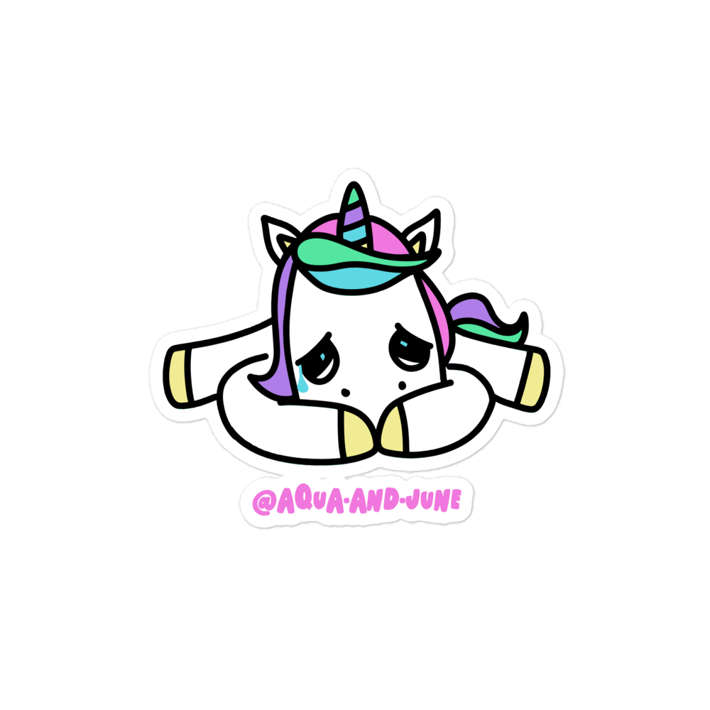 Depressed Unicorn [ sticker ]