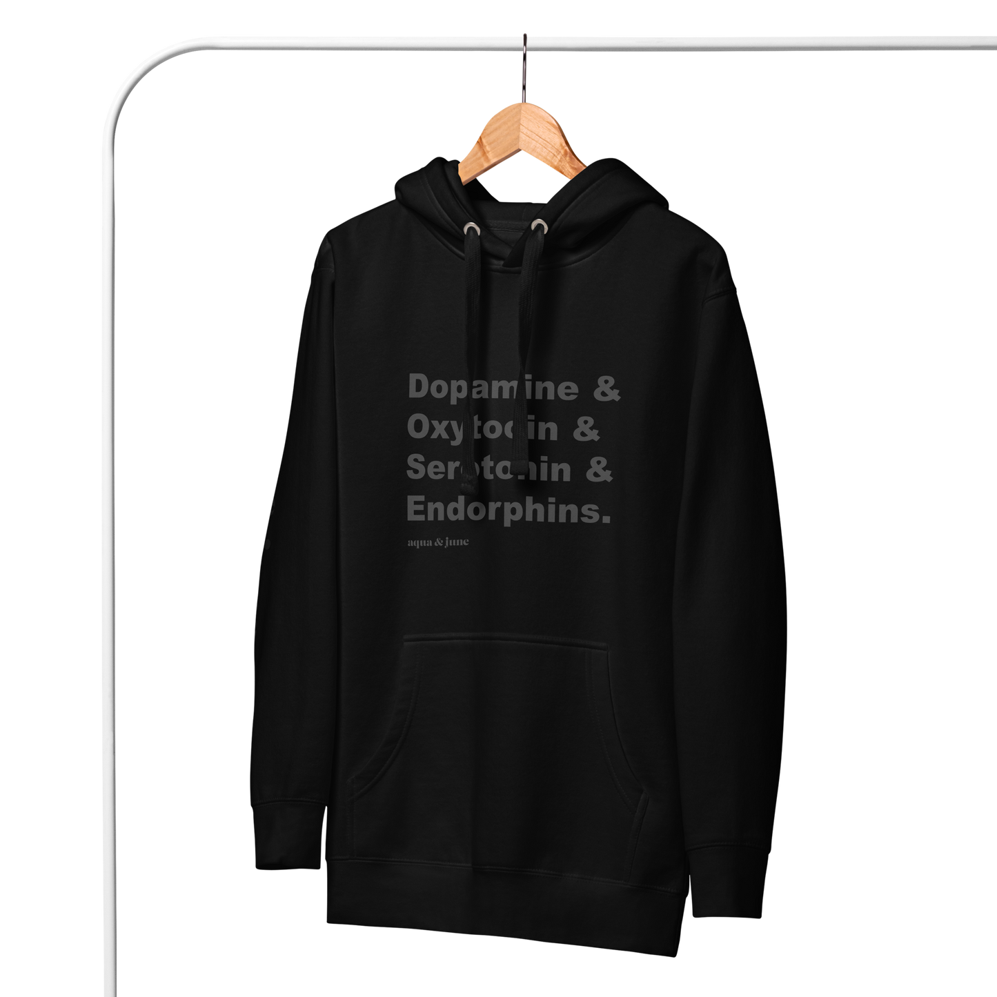 Dopamine & Oxytocin & Serotonin & Endorphins BLACK ON BLACK [ hoodie ]